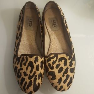 UGG leopard fur flats